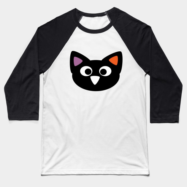 halloween black cat Baseball T-Shirt by bruxamagica